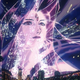 A giant projection of Sharon Apple stares stoically while tracer beams fire into space.